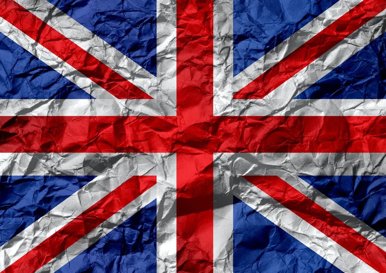 영국 구겨진 국기